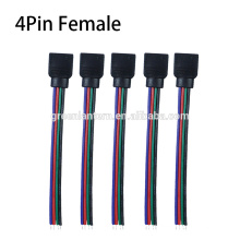 RGB 4 broches connecteur femelle câble 4pin PCB Board connecteur fil pour flexible 5050/3528 RVB LED bande de lumière